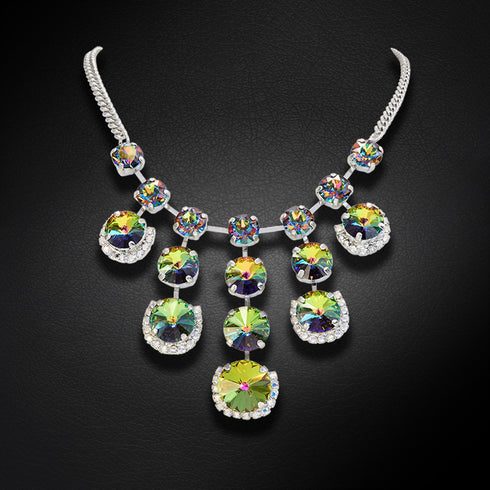 Vestuvinė kaklo papuošalas "Vorteks III" su Swarovski™ kristalais